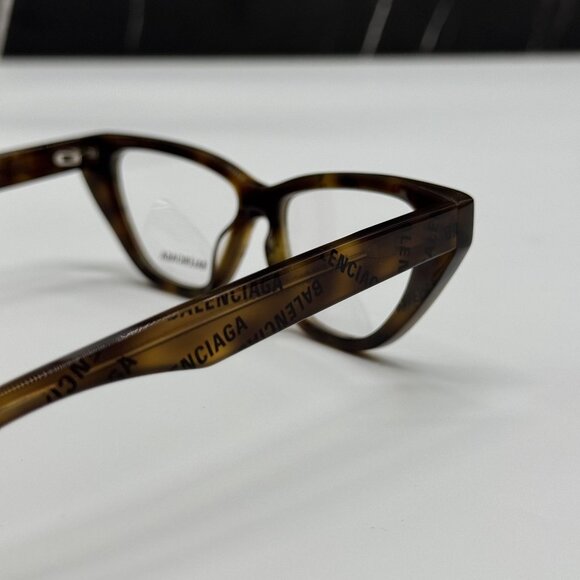 NEW BALENCIAGA BB0128O 005 CAT EYE DARK HAVANA WOMEN EYEGLASSES BALENCIAGA - Picture 5 of 9